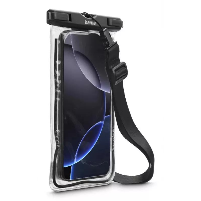 Funda Hama 00019858 para móviles hasta 17 cm Negra Transparente