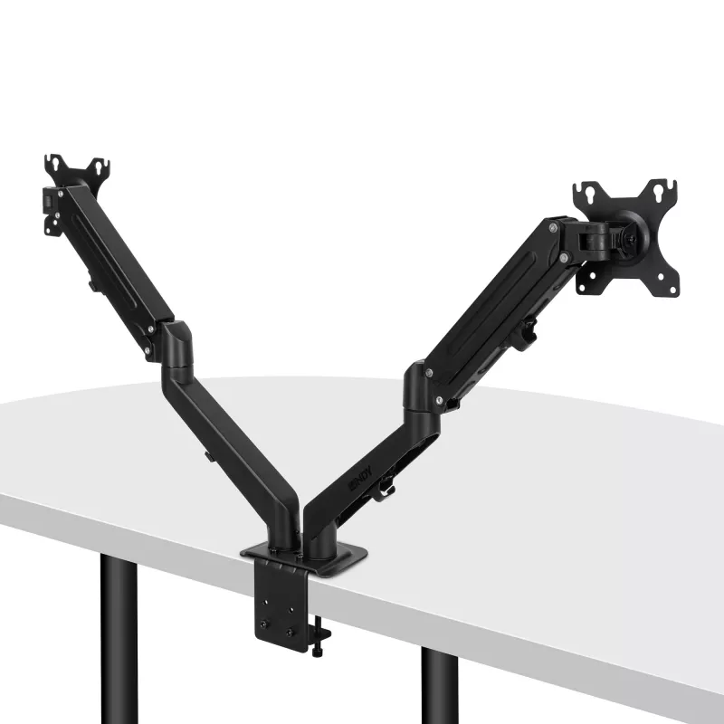 Lindy 40708 brazo de muelle de gas de sobremesa de doble soporte, negro