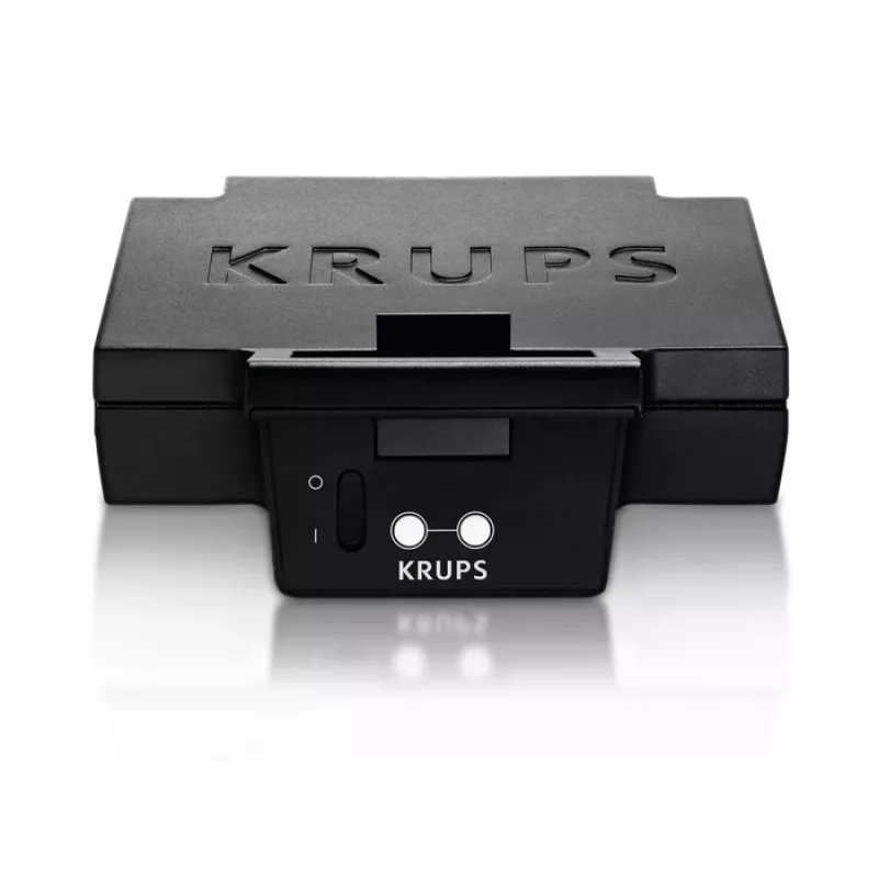 Sandwichera KRUPS FDK461, 850 W, negra, hace 4 sándwiches, 234×265×108 mm