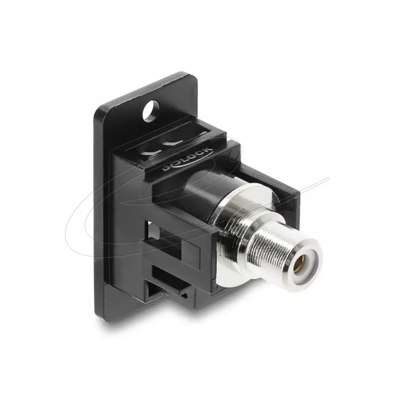 Módulo Keystone DELOCK 91112 — RCA a RCA plano, negro/blanco