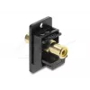 Módulo Keystone DELOCK 91113 con conectores hembra RCA a RCA, diseño plano, negro/amarillo