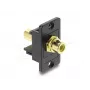 Módulo Keystone DELOCK 91113 con conectores hembra RCA a RCA, diseño plano, negro/amarillo