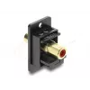 Módulo Keystone DELOCK 91114 — RCA a RCA, diseño plano, negro/rojo