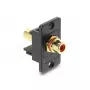 Módulo Keystone DELOCK 91114 — RCA a RCA, diseño plano, negro/rojo