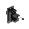 Módulo Keystone DELOCK 91121 — conector hembra DC plano 5,5 x 2,5 mm, negro, 19,1×42,3×35,5 mm