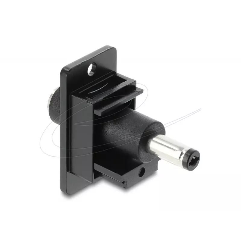 Módulo Keystone DELOCK 91121 — conector hembra DC plano 5,5 x 2,5 mm, negro, 19,1×42,3×35,5 mm