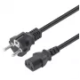 Manhattan cable de alimentación, conector macho europeo de 2 polos (CEE 7/4 Schuko) a conector hembra C13 (cable de aparato), 5 m, 10A, Negro, garantía de por vida