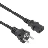 Manhattan cable de alimentación, conector europeo de 2 polos (CEE 7/4 Schuko) a conector C13 hembra (conector de alimentación), 3 m, 10 A, negro, garantía de por vida
