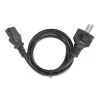 Manhattan cable de alimentación, conector europeo de 2 polos (CEE 7/4 Schuko) a conector C13 hembra (conector de alimentación), 3 m, 10 A, negro, garantía de por vida