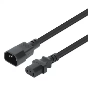 Manhattan cable de alimentación, conector macho C14 a conector hembra C13 (cable de aparato), monitor a CPU, 5 m, 10A, Negro, cable, garantía de por vida