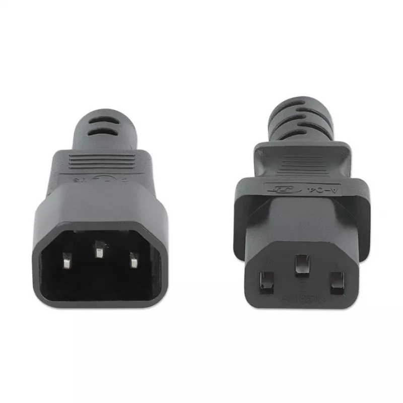 Manhattan cable de alimentación, conector macho C14 a conector hembra C13 (cable de aparato), monitor a CPU, 5 m, 10A, Negro, cable, garantía de por vida