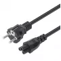 Manhattan cable de alimentación, conector europeo de 2 polos (CEE 7/4 Schuko) a conector C5 hembra (trébol/triangular), 3 m, 2,5 A, plomo, garantía de por vida