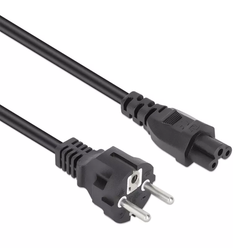 Manhattan 356602 cable de alimentación, enchufe CEE 7/7 Schuko a C5 (trébol), 3 m