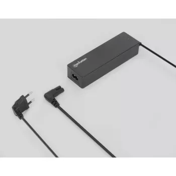 Manhattan cable de alimentación (acodado), conector macho europeo de 2 patillas (CEE 7/16 Euro 8) a conector hembra C7 (cable de ocho), 2 m, 2,3A, Negro, Plomo, garantía de por vida
