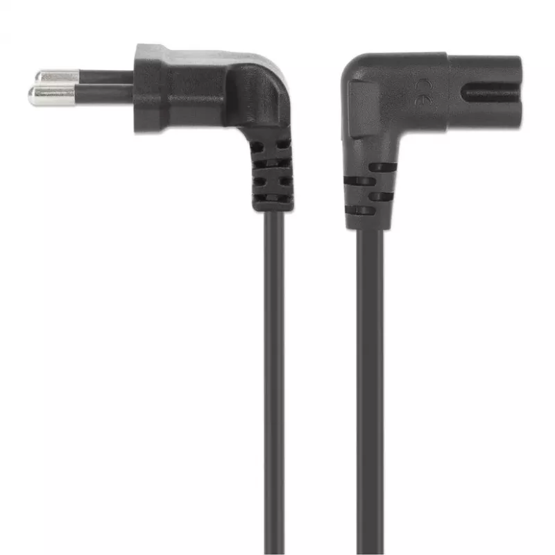 Manhattan 356879 cable de alimentación, enchufe Euro CEE 7/16 (acodado 90°) a C7