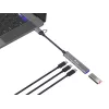Hub USB 3.2 Gen 1 de 4 puertos EQUIP — 3× USB‑C + 1× USB‑A, 5 Gbit/s, aluminio, gris