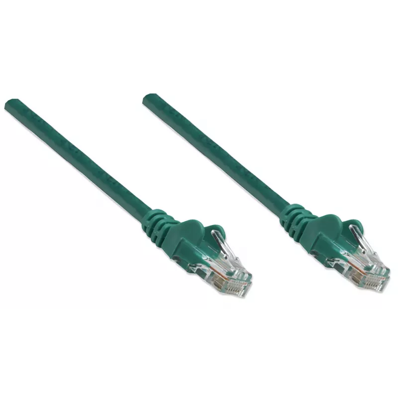 Intellinet 326001 cable de conexión de red, Cat5e, U/UTP, RJ45, moldeado, sin enganches, 20 m, verde