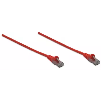 Intellinet cable de red patch, Cat6, 10 m, rojo, CCA, U/UTP, PVC, RJ45, contactos dorados, protección de lengüeta, protección antipellizcos moldeada, garantía de por vida