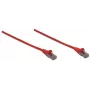 Intellinet cable de red patch, Cat6, 10 m, rojo, CCA, U/UTP, PVC, RJ45, contactos dorados, protección de lengüeta, protección antipellizcos moldeada, garantía de por vida