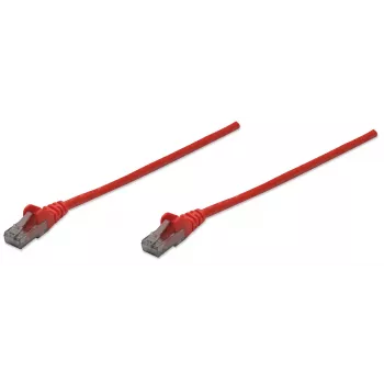 Intellinet cable de red patch, Cat6, 10 m, rojo, CCA, U/UTP, PVC, RJ45, contactos dorados, protección de lengüeta, protección antipellizcos moldeada, garantía de por vida
