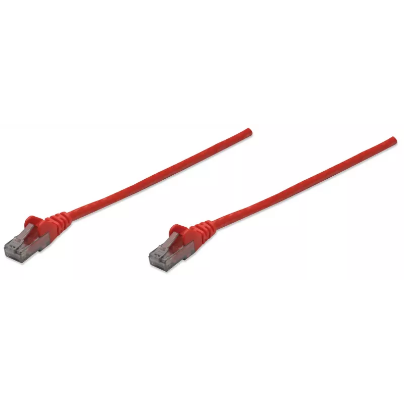 Intellinet cable de red patch, Cat6, 10 m, rojo, CCA, U/UTP, PVC, RJ45, contactos dorados, protección de lengüeta, protección antipellizcos moldeada, garantía de por vida