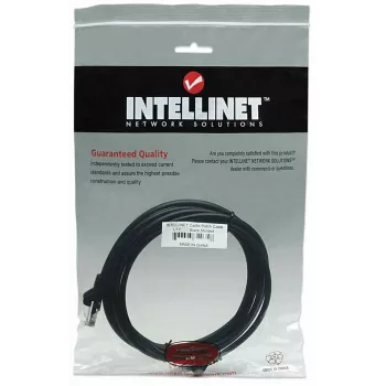 Intellinet cable de red patch, Cat5e, 15 m, negro, CCA, U/UTP, PVC, RJ45, contactos dorados, protección de lengüeta, protección antipellizcos, garantía de por vida