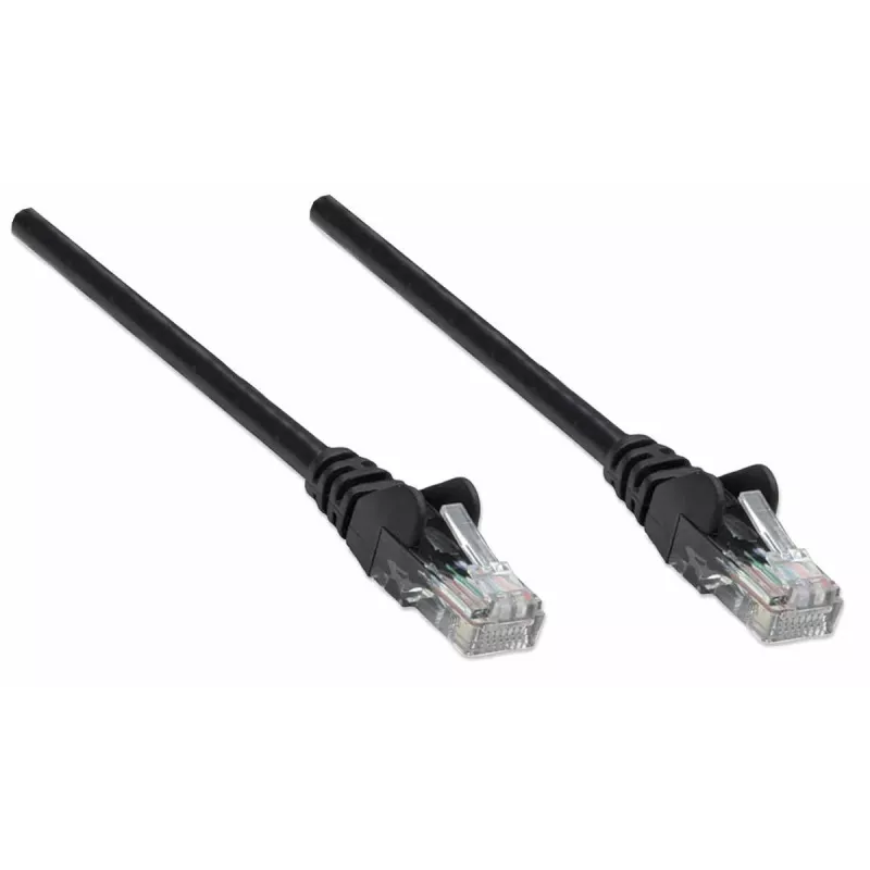 Intellinet cable de red patch, Cat5e, 15 m, negro, CCA, U/UTP, PVC, RJ45, contactos dorados, protección de lengüeta, protección antipellizcos, garantía de por vida