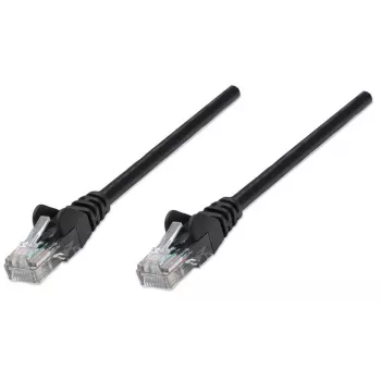 Intellinet cable de red patch, Cat6, 7,5 m, negro, CCA, U/UTP, PVC, RJ45, contactos dorados, protección de lengüeta, funda antipellizcos, garantía de por vida