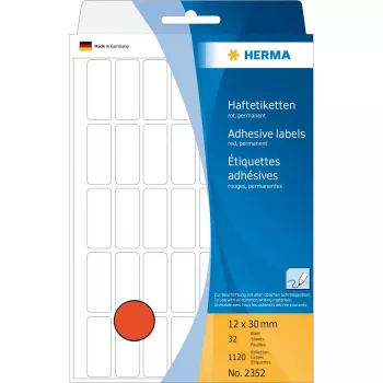 Etiquetas multiuso HERMA 12x30 mm rojo papel mate para escritura a mano