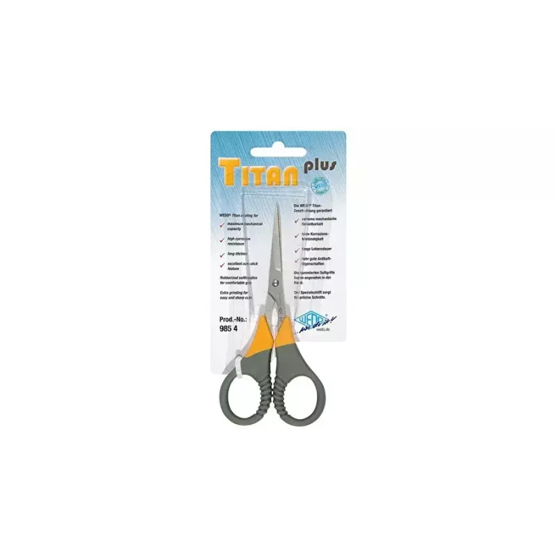 Tijera de oficina WEDO 985 4 corte recto gris amarillo