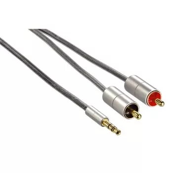 Cable de audio Hama 00080864 1 m 3,5 mm a 2 x RCA plateado