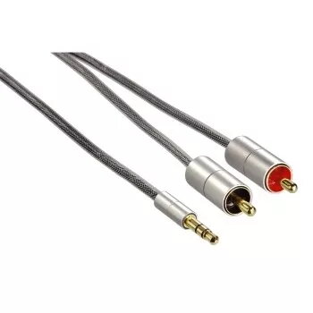 Cable de audio Hama 00080865 2 m 3,5 mm 2 x RCA plateado
