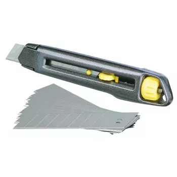 Cúter Stanley 1-10-018 gris amarillo hoja recambiable