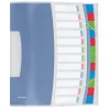 Separador de libros Esselte Vivida PP 12 pestañas, Azul, Multicolor, Policloruro de vinilo (PVC), A4, 266 mm, 20 mm, 320 mm