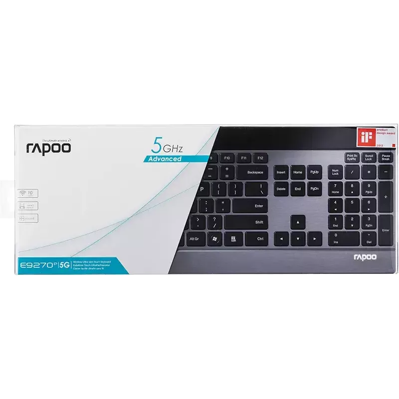 Teclado Rapoo E9270P RF inalámbrico QWERTZ alemán negro plateado