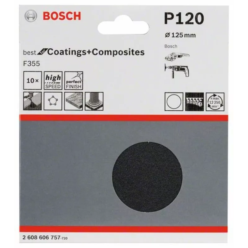 Accesorio de lijado manual Bosch 2 608 606 757 hoja de lijar ultrafina P120 10 uds.