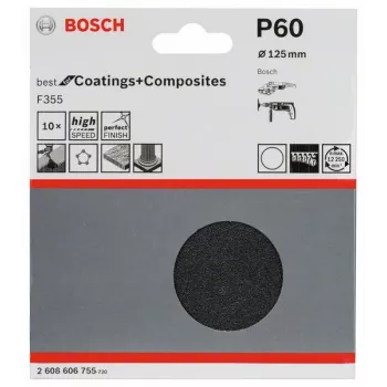 Accesorio de lijado manual Bosch 2 608 606 755 hoja de lijar P60 10 uds.