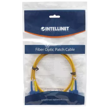 Latiguillo de fibra óptica Intellinet, OS2, SC/SC, 3 m, amarillo, dúplex, monomodo, 9/125 µm, LSZH, fibra óptica, garantía de por vida