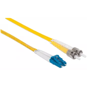 Latiguillo de fibra óptica Intellinet, OS2, LC/ST, 5 m, amarillo, dúplex, monomodo, 9/125 µm, LSZH, fibra óptica, garantía de por vida