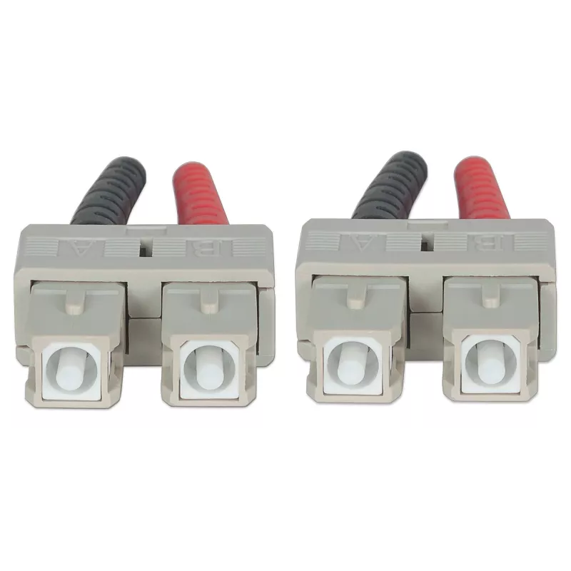 Latiguillo de fibra óptica Intellinet, OM3, SC/SC, 3 m, aqua, dúplex, multimodo, 50/125 µm, LSZH, fibra óptica, garantía de por vida