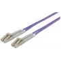 Latiguillo de fibra óptica Intellinet, OM4, LC/LC, 5 m, violeta, dúplex, multimodo, 50/125 µm, LSZH, fibra óptica, garantía de por vida