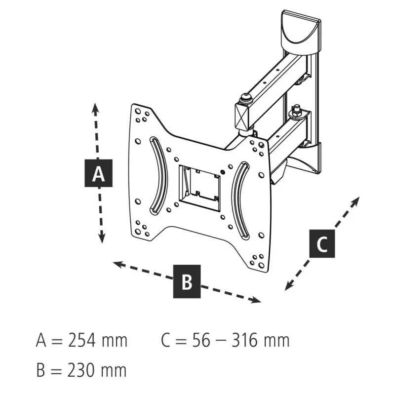 Hama 00118101 soporte de pared para TV 121,9 cm (48 pulgadas) negro