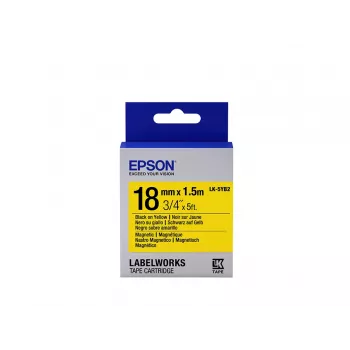 Cartucho de etiquetas Epson Magnético LK-5YB2 Negro/Amarillo 18 mm (1,5 m)