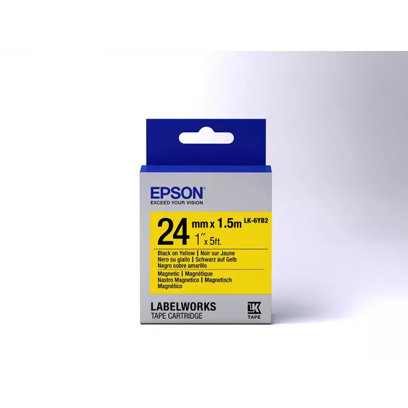 Epson LabelWorks LK-6YB2 cartucho de cinta de etiquetas magnéticas, 1,5 m, para LW-Z700FK
