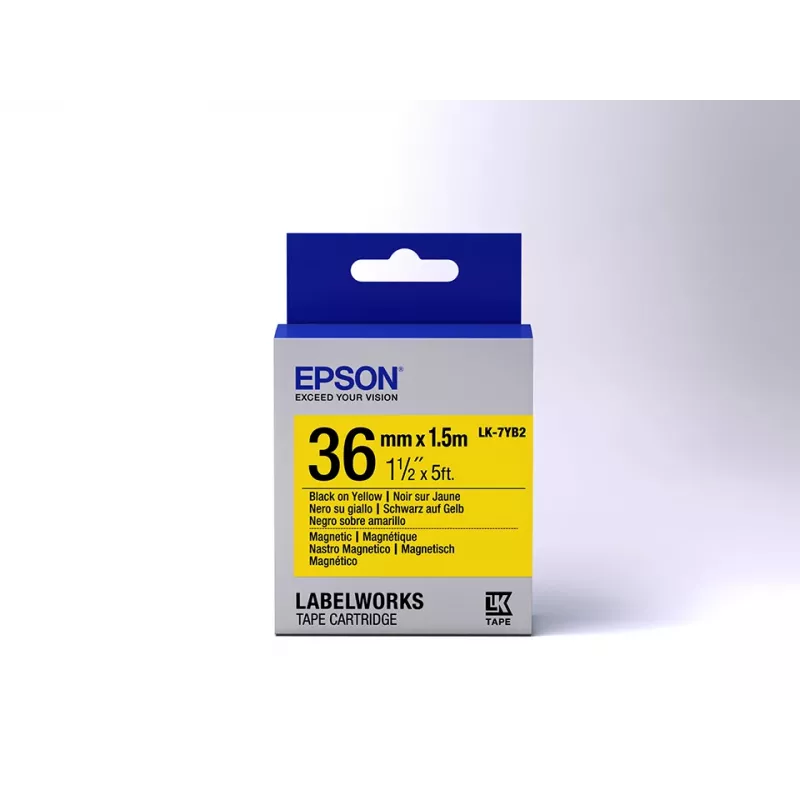 Cartucho de etiquetas Epson Magnetic LK-7YB2 Negro/Amarillo 36 mm (1,5 m)