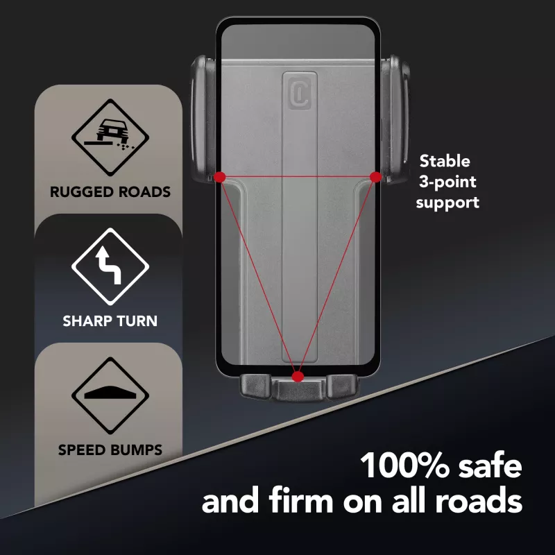 Cellularline Hug - Universal, Teléfono móvil/Smartphone, Soporte pasivo, Coche, Negro
