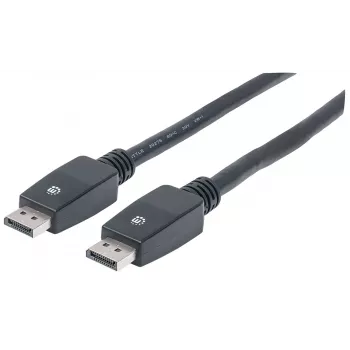 Cable DisplayPort 1.1 Manhattan, 4K@60Hz, 10 m, conector macho a conector macho, con bloqueo, totalmente apantallado, negro, garantía de por vida