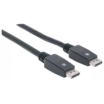 Cable DisplayPort 1.1 Manhattan, 4K@60Hz, 10 m, conector macho a conector macho, con bloqueo, totalmente apantallado, negro, garantía de por vida