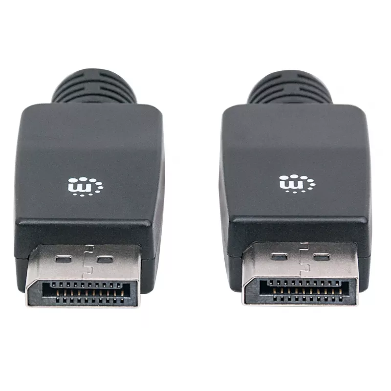 Manhattan 354134 cable DisplayPort, DP (M) a DP (M), 10 m, con enganche, moldeado, compatible con 4K, negro