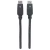 Manhattan 354134 cable DisplayPort, DP (M) a DP (M), 10 m, con enganche, moldeado, compatible con 4K, negro